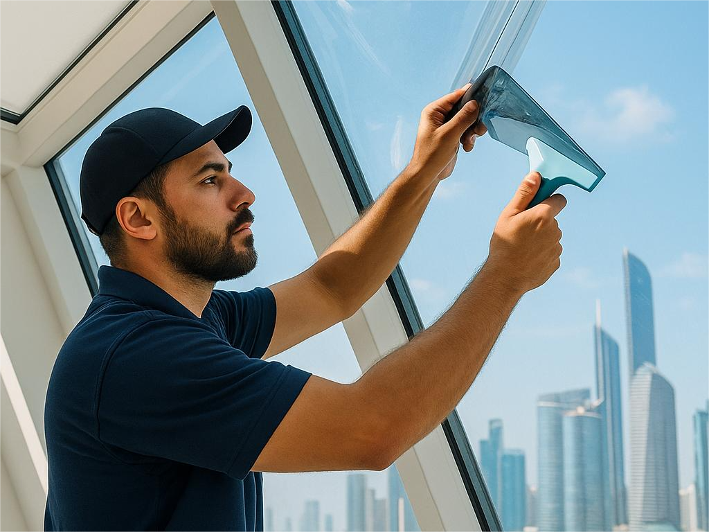 Stylish interior glass partition featuring frosted decorative film with geometric patterns, enhancing privacy and design in a modern office or home setting